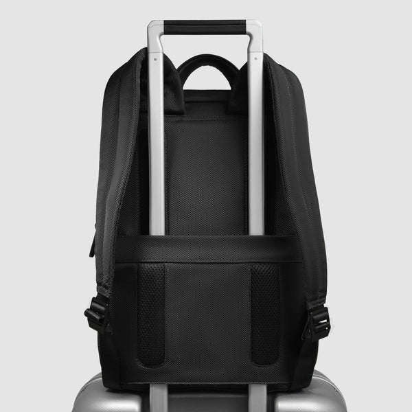 Small size, laptop backpack in recycled fabric