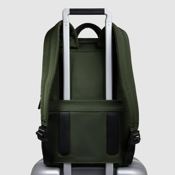 Small size, laptop backpack in recycled fabric