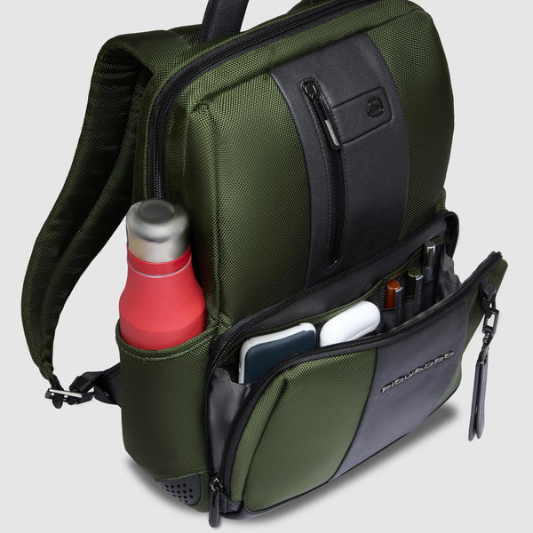 Small size, laptop backpack in recycled fabric