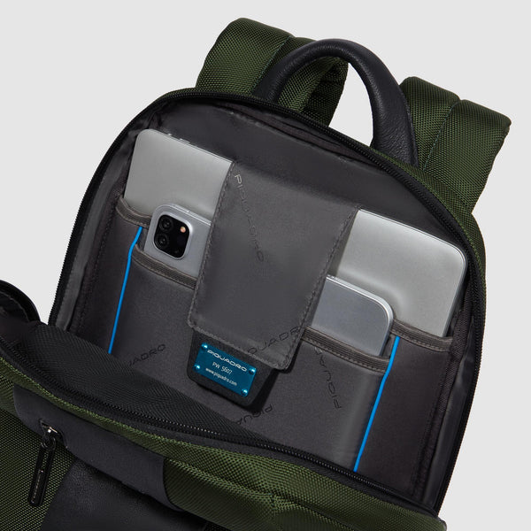 Small size, laptop backpack in recycled fabric