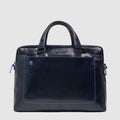 Leather Laptop Briefcase 14" with Monogram Tag