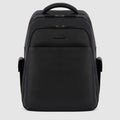 Three-Compartment Leather Laptop Backpack 15.6"