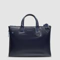 Expandable Leather Laptop Bag 15.6" Blue Square