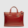Expandable Leather Laptop Bag 15.6" Blue Square