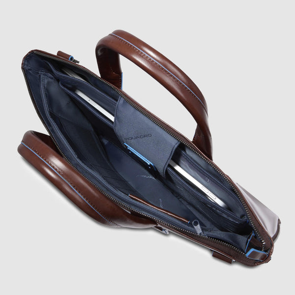 Expandable Leather Laptop Bag 15.6" Blue Square - 5