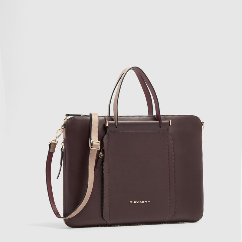 Women's Expandable Leather Laptop Bag 15.6"