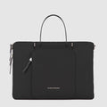 Women's Expandable Leather Laptop Bag 15.6" - Black