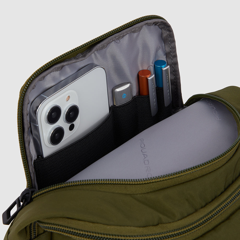 Mono sling bag for iPad®mini in recycled fabric