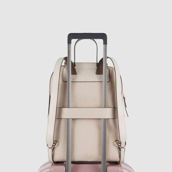 14 laptop backpack women& 39 Computer backpack 14" with iPad® compartment - beige/leather