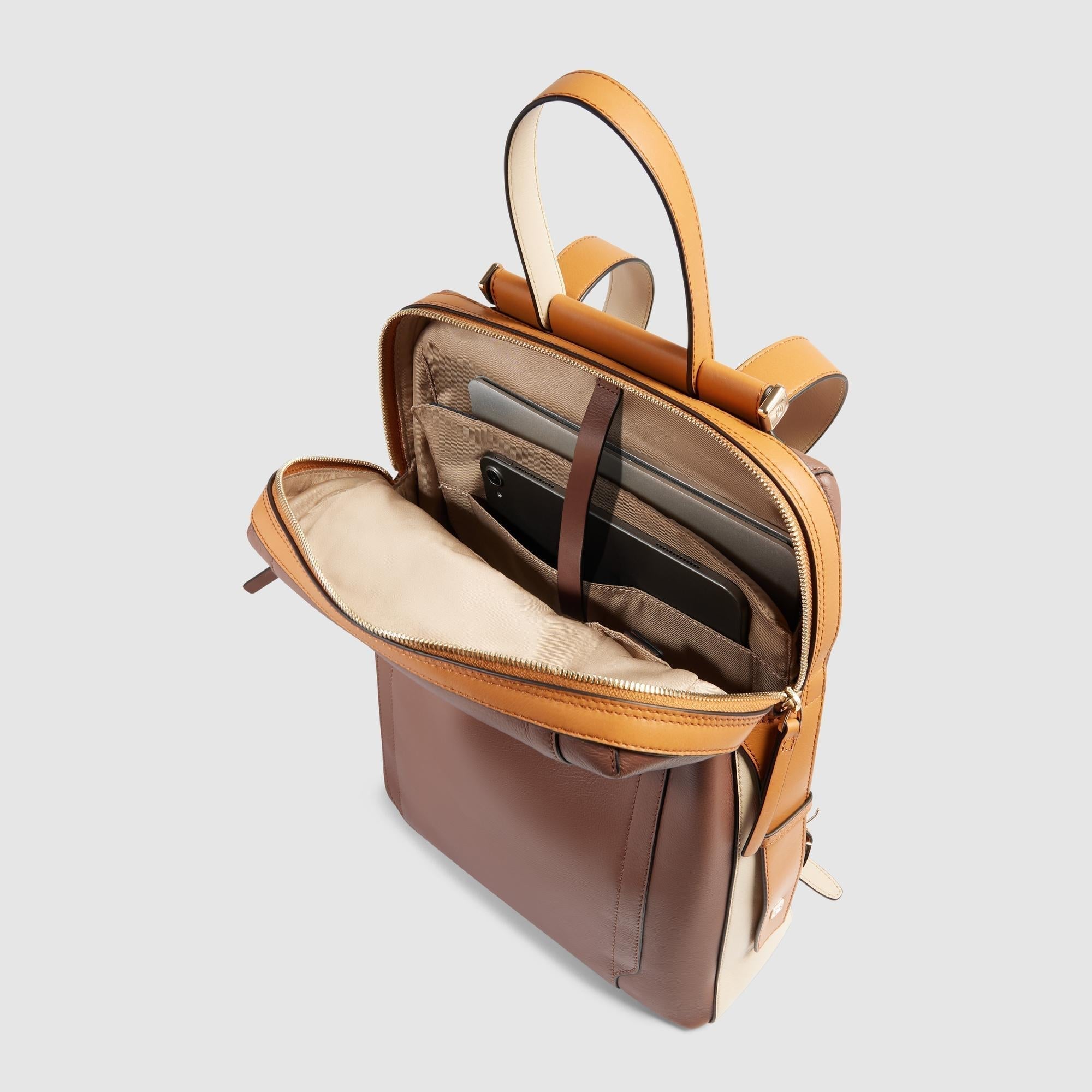backpack with laptop and ipad compartment Computer backpack 14" with iPad® compartment - brown/beige