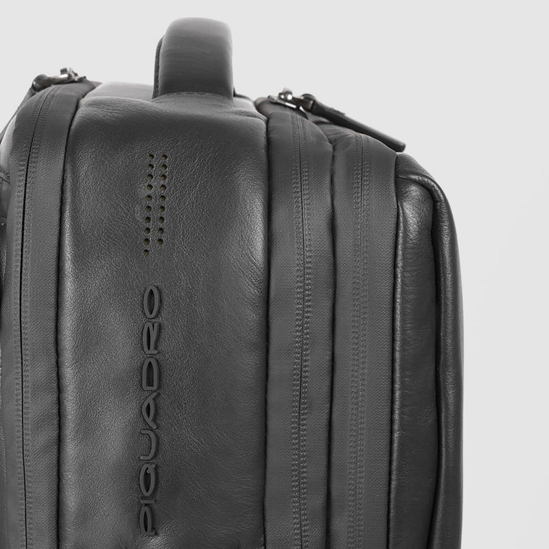Fast-Check Leather Backpack for 17.3