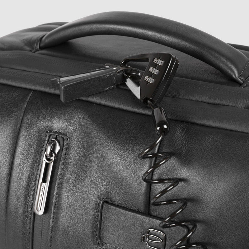 Fast-Check Leather Backpack for 17.3