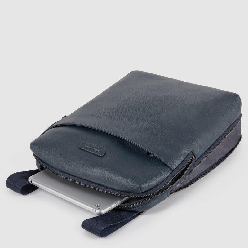 Expandable iPad® crossbody bag with front pocket