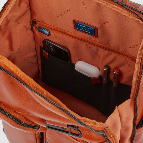 Laptoprucksack mit Flaschen- oder Schirmtasche