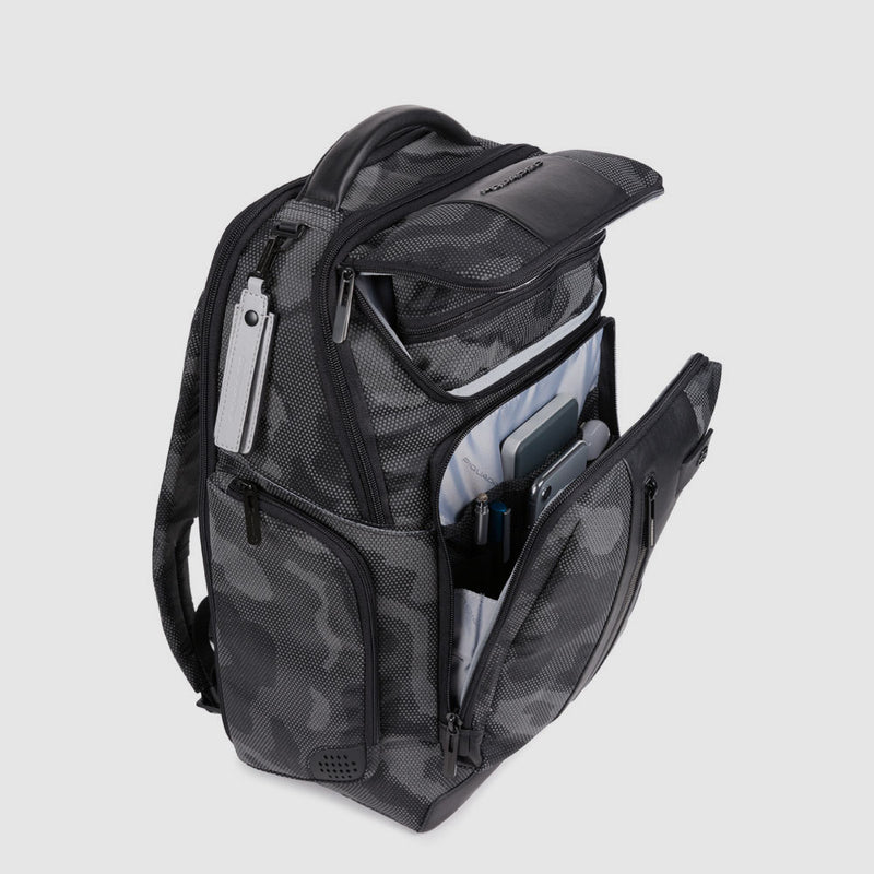 Laptop and iPad® backpack in recycled fabric with