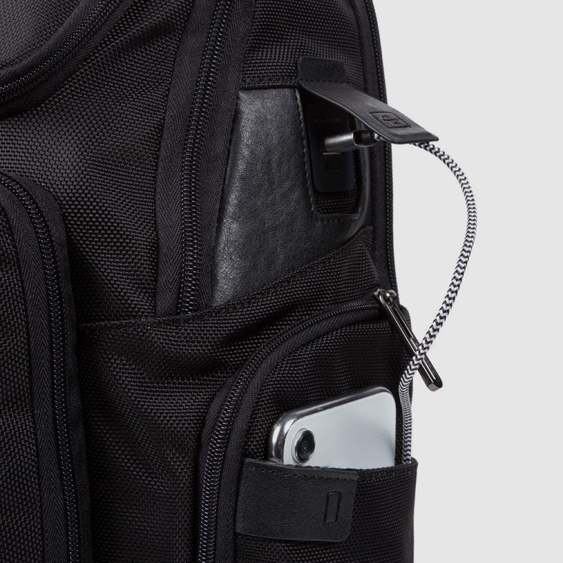 Laptoprucksack aus rezykliertem Stoff mit iPad®-Fa