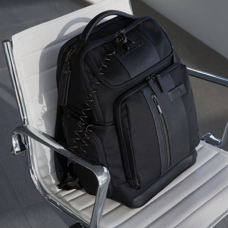 Laptoprucksack aus rezykliertem Stoff mit iPad®-Fa