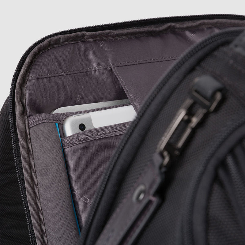 Laptoprucksack aus rezykliertem Stoff mit iPad®-Fa