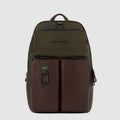 Leather Laptop Backpack 15.6" with Rain Cover