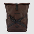 Roll-Top Leather Backpack for 15.6" Laptop