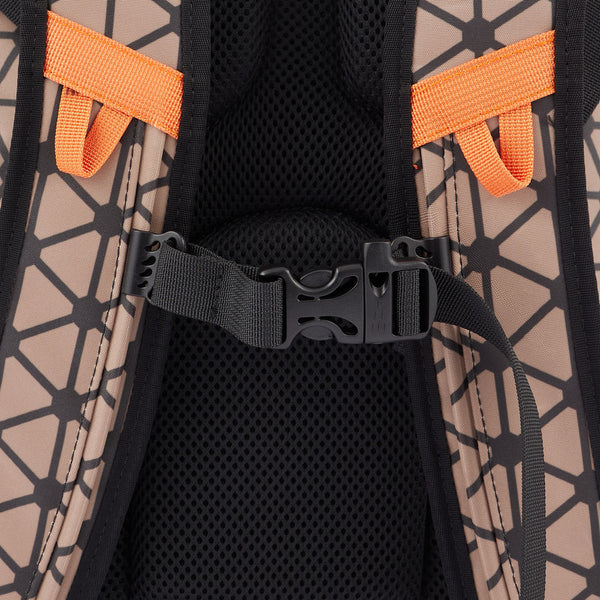 Watertight backpack with roll top fastening