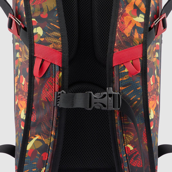 waterproof backpack with latch roll top,