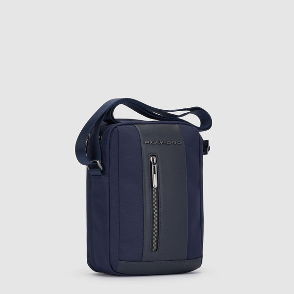 Pocket iPad®mini crossbody bag in recycled fabriic