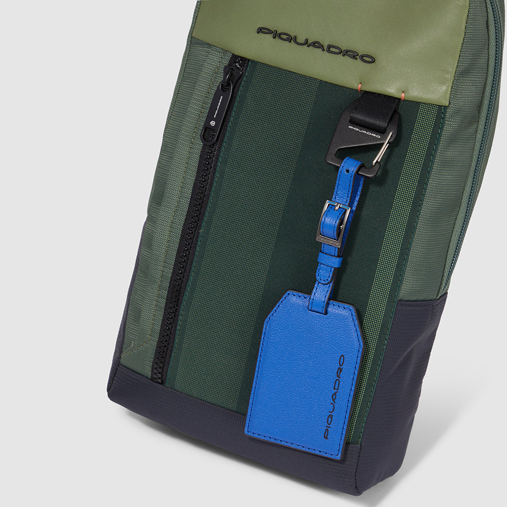 Mono sling bag for iPad®mini in recycled fabric