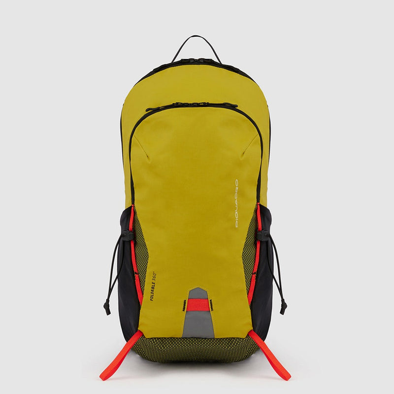 Foldable computer backpack in recycled fabric