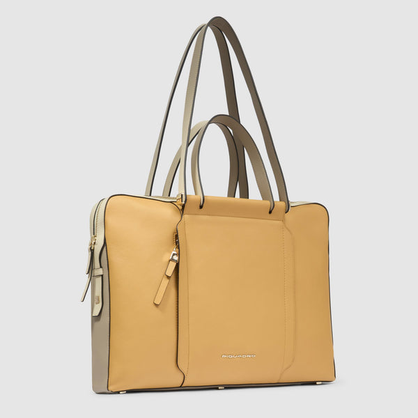 Leather women's laptop bag 15,6"