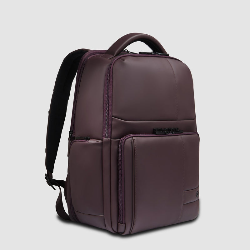 Water resistant backpack with fast-check opening
