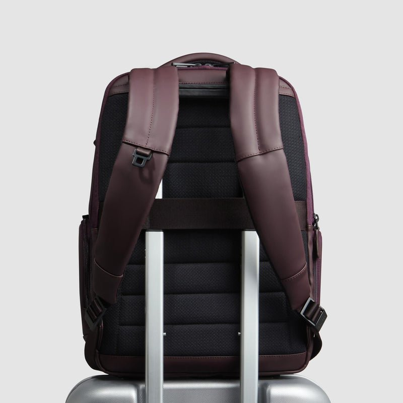 Water resistant backpack with fast-check opening