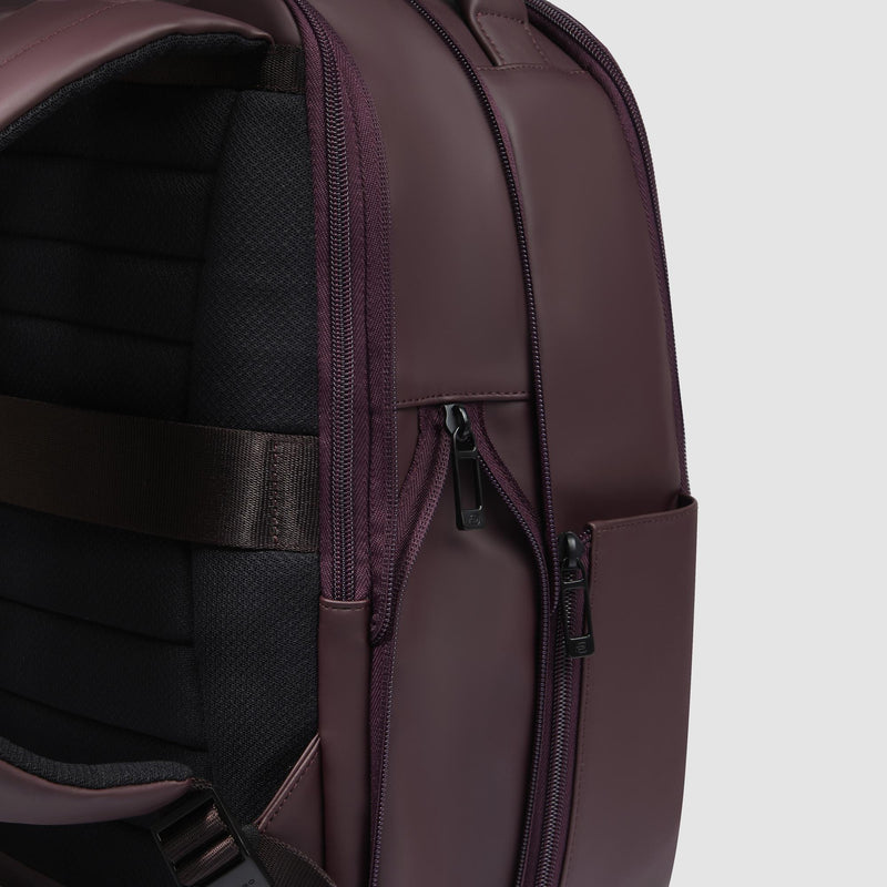 Water resistant backpack with fast-check opening