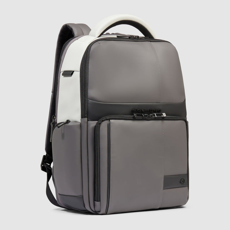 Water resistant backpack with fast-check opening