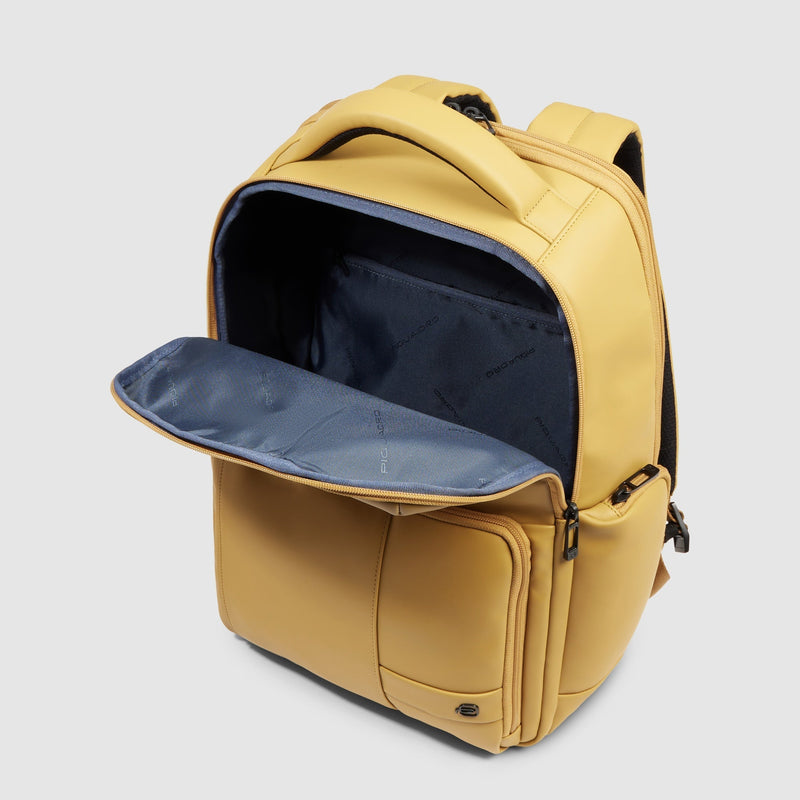 Water resistant backpack with fast-check opening