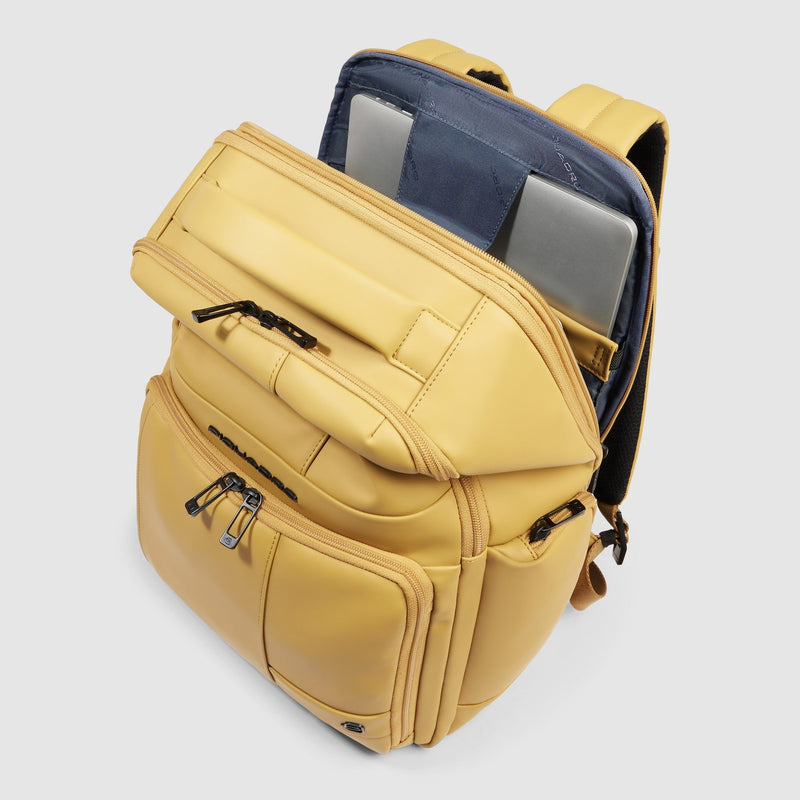 Water resistant backpack with fast-check opening