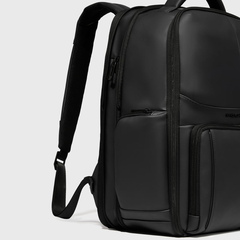 Water resistant backpack with fast-check opening