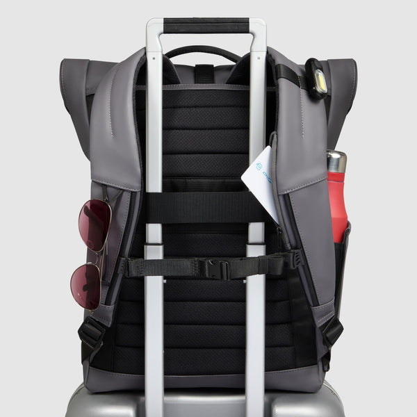 Water resistant roll top backpack for laptop 15,6