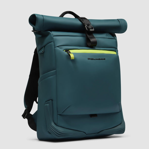 Water resistant roll top backpack for laptop 15,6