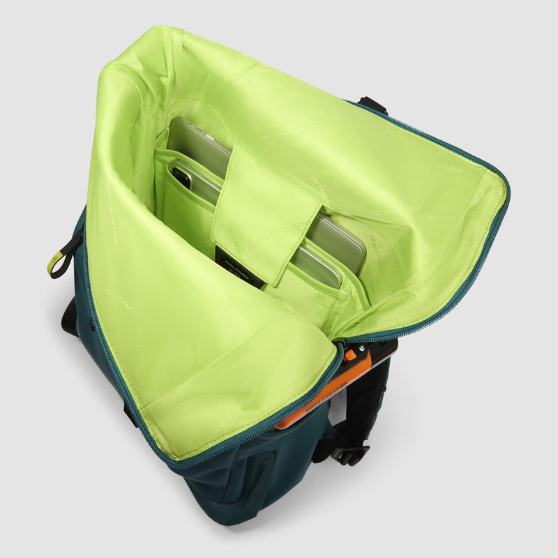 Water resistant roll top backpack for laptop 15,6