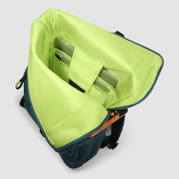 Water resistant roll top backpack for laptop 15,6