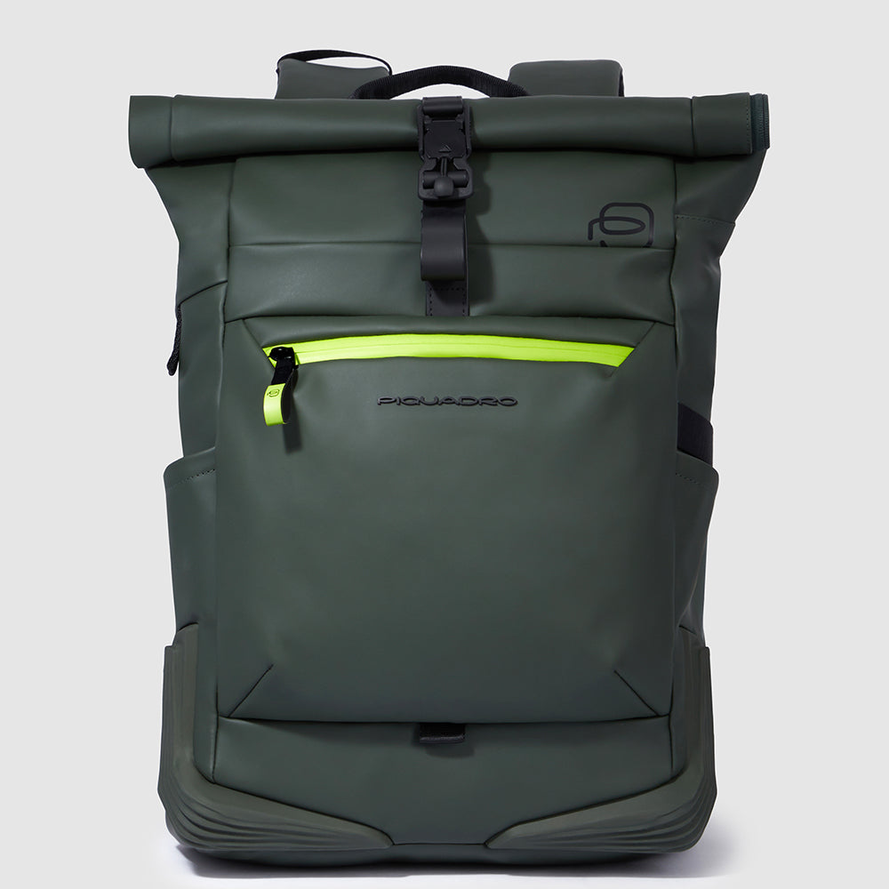 Water-Resistant Roll Top Laptop Backpack 15.6