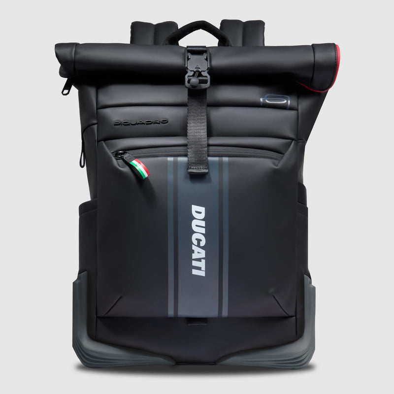 Roll top laptop backpack "Piquadro x Ducati"