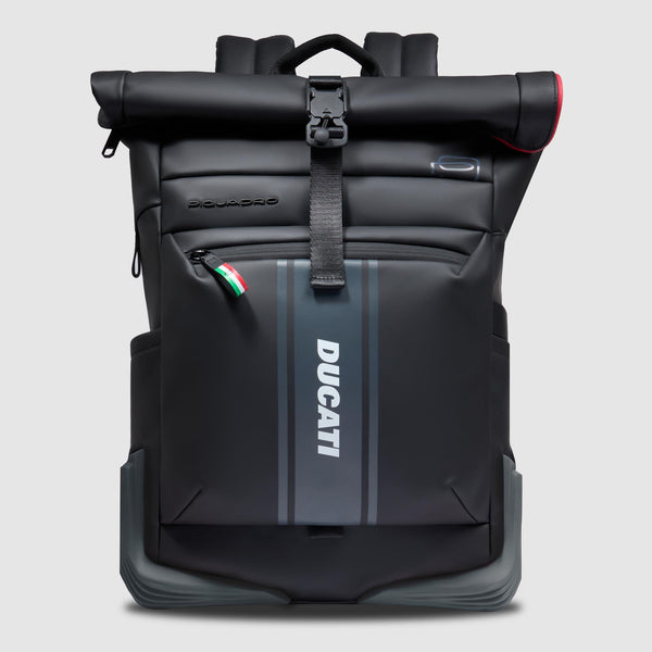 Roll top laptop backpack "Piquadro x Ducati"