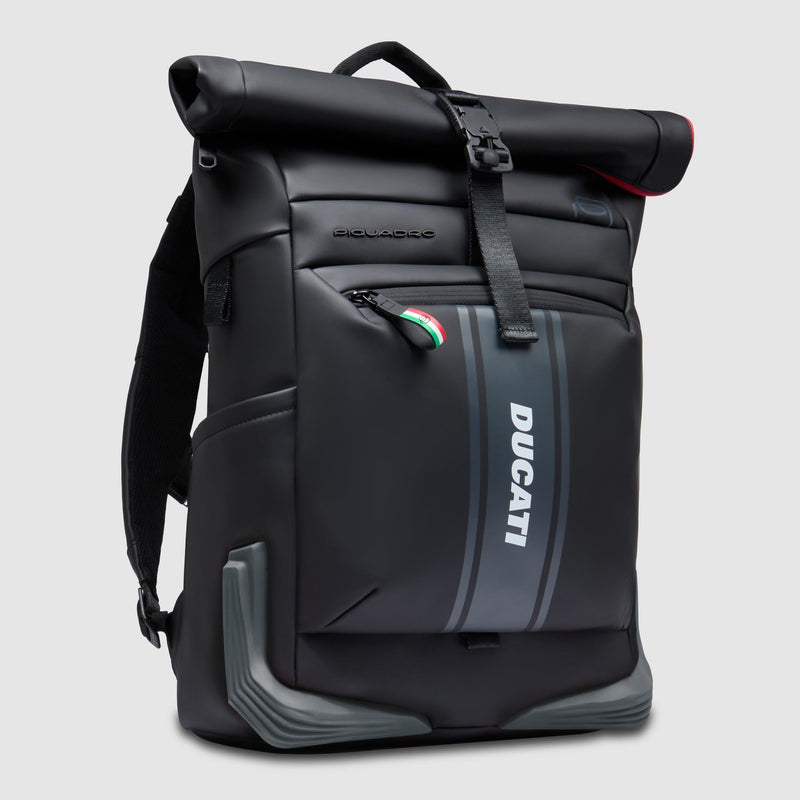 Roll top laptop backpack "Piquadro x Ducati"