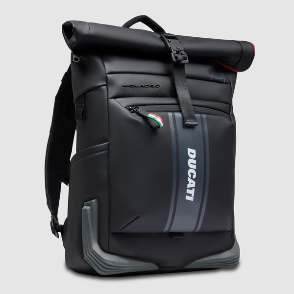 Roll top laptop backpack "Piquadro x Ducati"