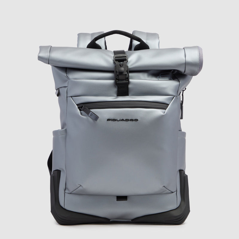 Water resistant roll top bike backpack