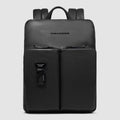 Expandable Slim Leather Laptop Backpack 14"