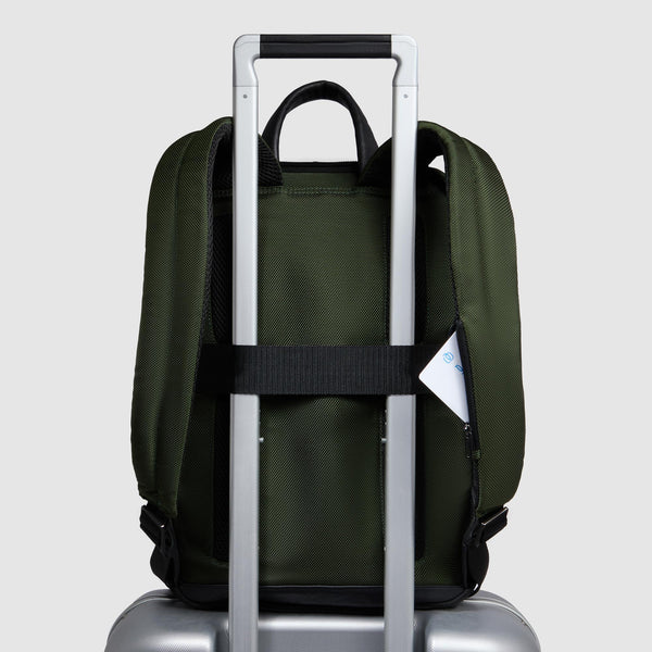 Slim computer backpack 14" in recycled fabric