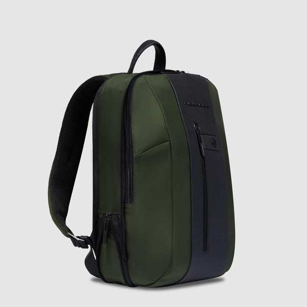 Slim computer backpack 14" in recycled fabric